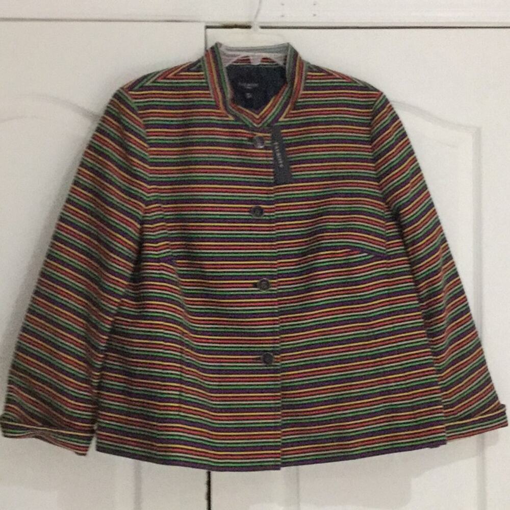 Talbots 20w vibrant stripe jacket NWT